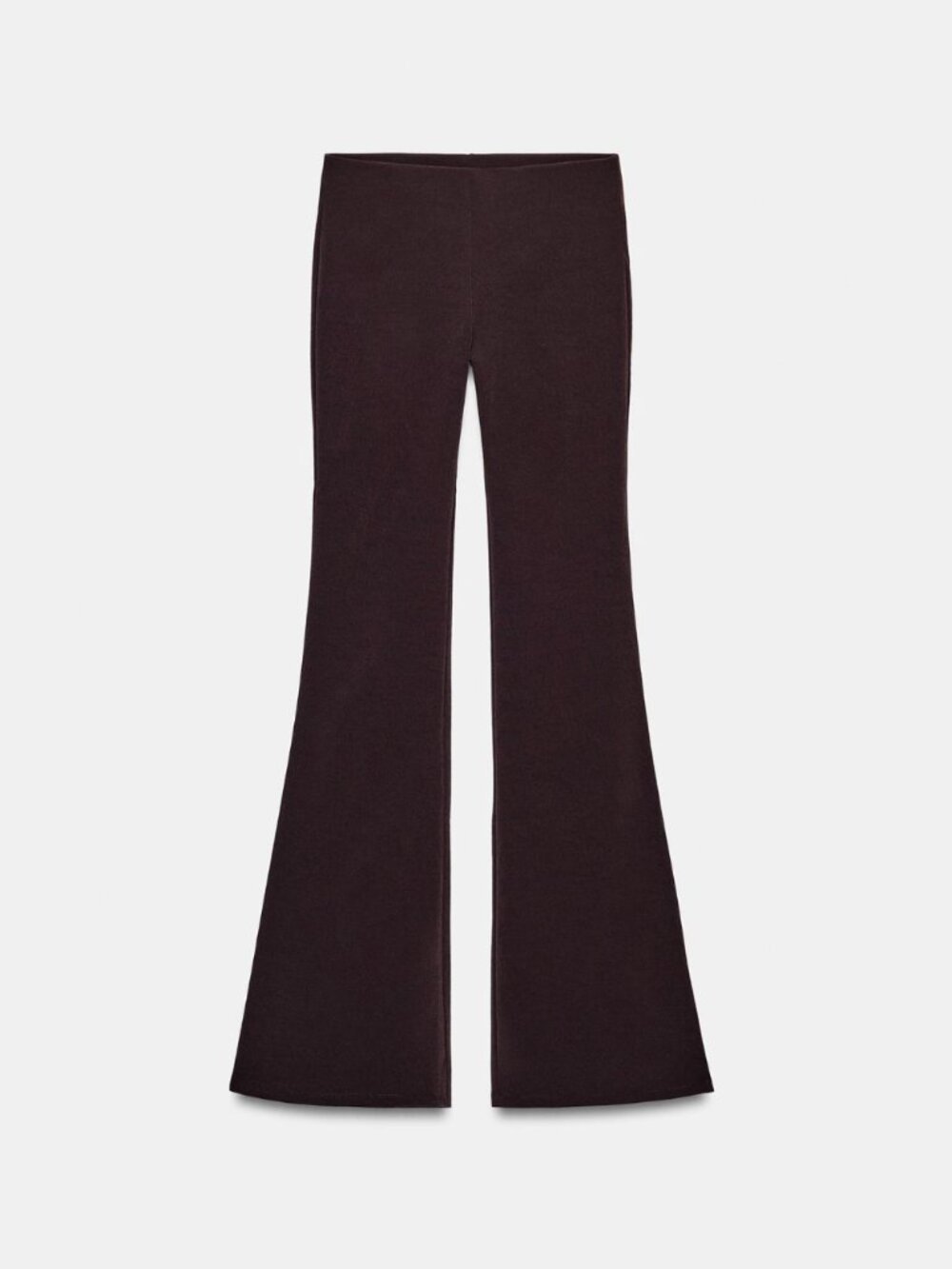 Zara Stretch 7/8 Flare Pants — Dark Brown — Size S